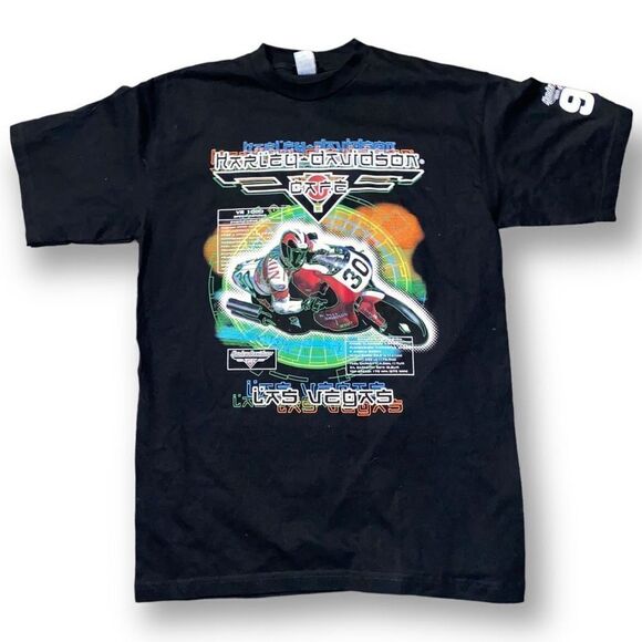 Vintage Harley Davidson Las Vegas Graphic T-Shirt - Picture 1 of 5